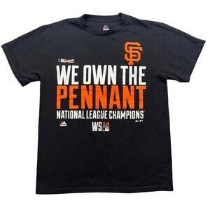 Majestic Giants We Own The Pennant T-Shirt National League Champions Large Black